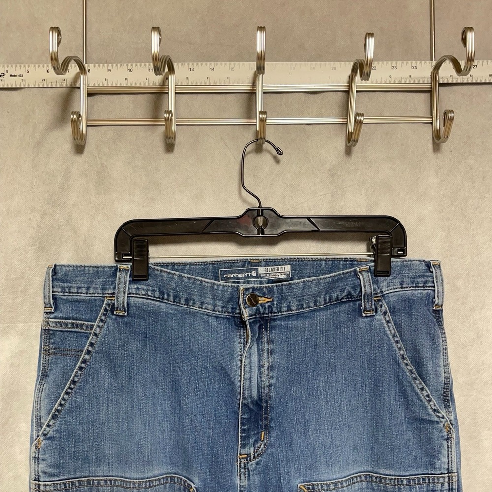 Carhartt Jeans Men 38X32 Denim Carpenter Rugged Flex Relaxed Double Knee BD3329